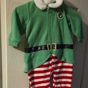 Green and Red Striped Kids Pajamas